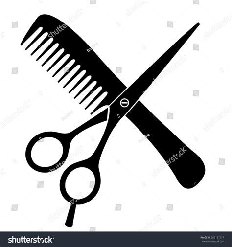 Hair Salon Scissors Comb Icon Vector Stock Vector 205137214 Shutterstock