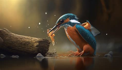 Premium Photo Kingfisher Catching A Fish Image