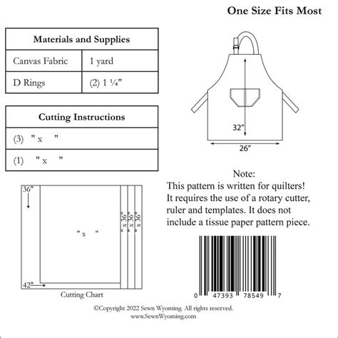 1 Yard Apron Pattern