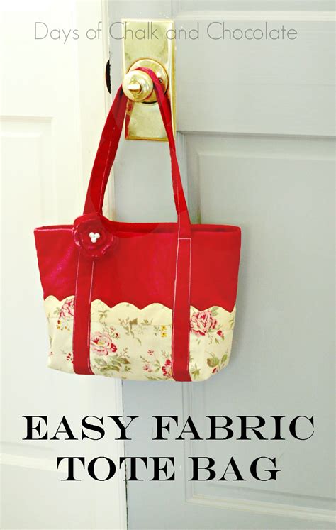 Easy Sew Fabric Tote Bag Days Of Chalk And Chocolate