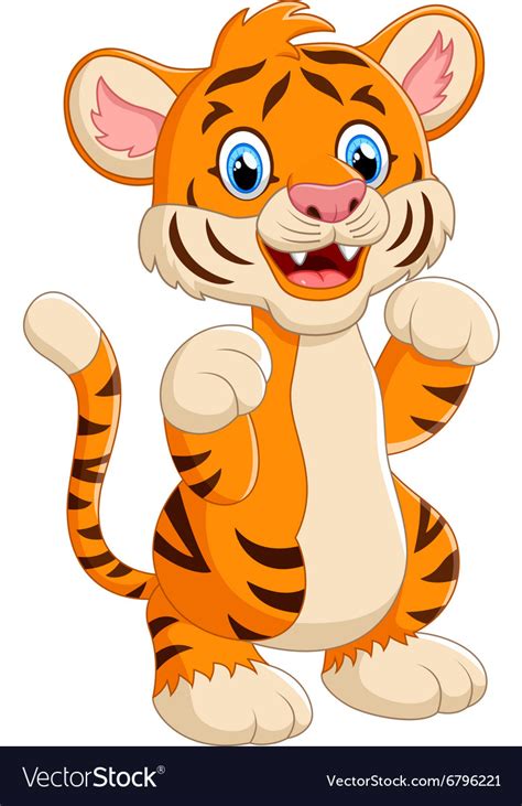 Cartoon Cute Tiger Royalty Free Vector Image Vectorstock
