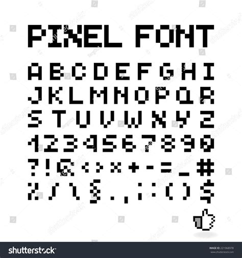 Pixel Font Isolated Vector Letters Numbers Stock Vector Royalty Free