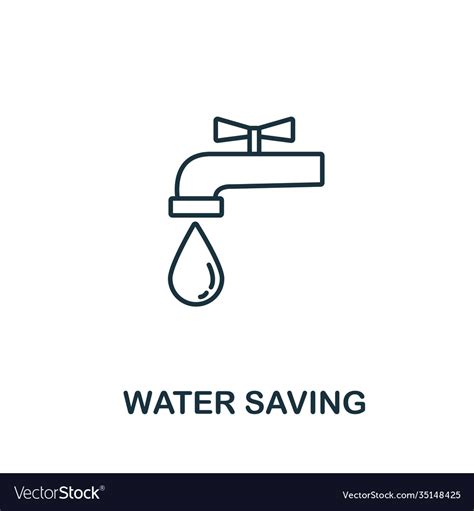 Water Saving Icon From Clean Energy Collection Vector Image