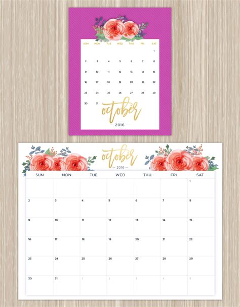 Printable Calendars For A More Floral 2019 Calendar