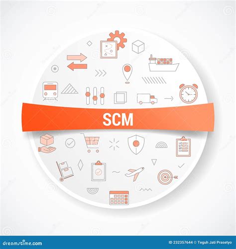 Scm Supply Chain Management Concept With Icon Concept With Round Or
