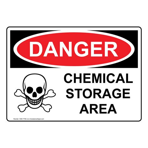 OSHA DANGER Chemical Storage Area Sign ODE 7758 Chemical