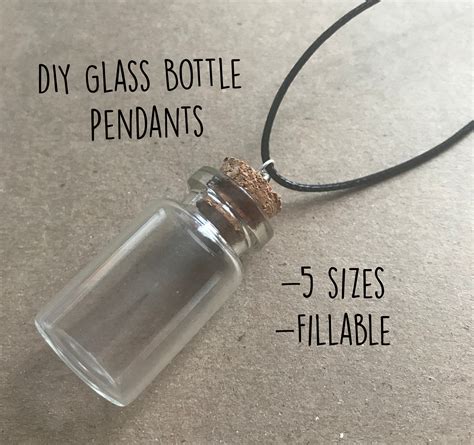 Diy Glass Bottle Necklace Sets Fillable Empty Mini Wishing Etsy
