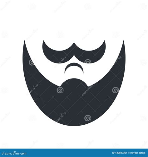 Beard Icon Vector Sign And Symbol Isolated On White Background Stock