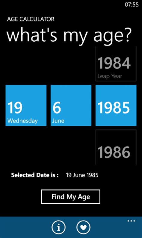 Age Calculator Free Windows Phone App Market