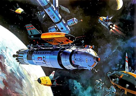 Spaceship Science Fiction Artwork Retro Science Fiction Hd Wallpaper