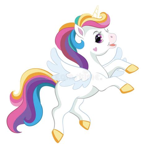 Cartoon Unicorn Slipping On A Cloud Coloring Stock Vector