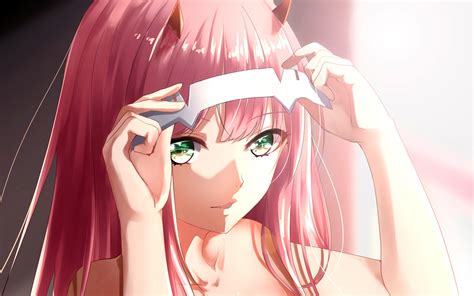 Tapety Dziewcząt Anime Twarz Różowe Włosy Zielone Oczy Anime