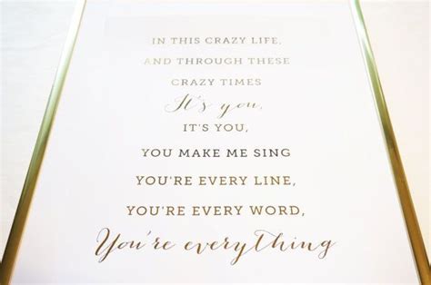 Everything Michael Buble Lyrics Gold Foil Print