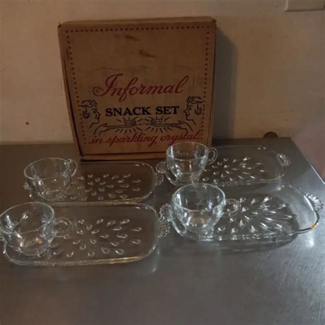 Vintage Hazel Atlas Informal Snack Set Tear Drop Pattern Pc Cup