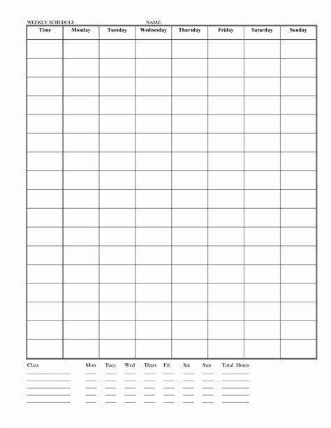 Template For Weekly Schedule Luxury Blank Weekly Employee Schedule