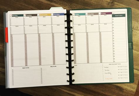Weekly Vertical Planner Layout With Afternoon Hourly And Home Work
