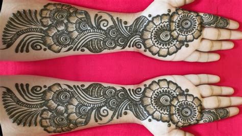 Very Beautiful Latest Floral Arabic Henna Mehndi Design For Front Hand