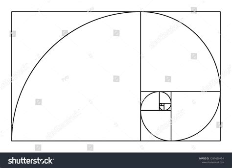 Golden Ratio Geometric Concept Fibonacci Spiral Stock Vector Royalty