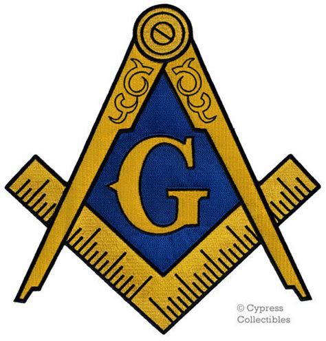 Masonic Logo Large Patch Embroidered Iron On Freemason Emblem Square