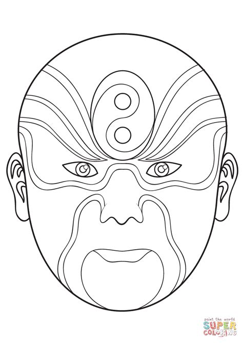 This chinese dragon mask coloring pagesready to print and paint for your kids. Chinese Opera Mask 2 coloring page | Free Printable ...