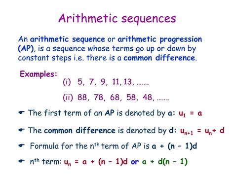 Ppt Arithmetic Sequences Powerpoint Presentation Free Download Id