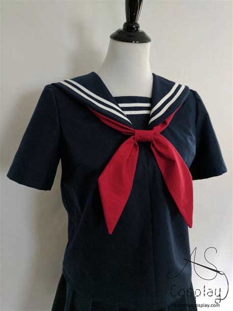 Cosplay Seifuku Navy Blue Knife Pleat Skirt And School Girl Etsy