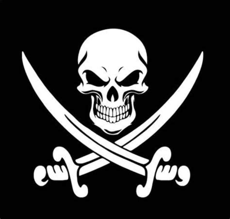 Pirate Skull Crossbones Swords Nautical Vinyl Sticker Decal Etsy