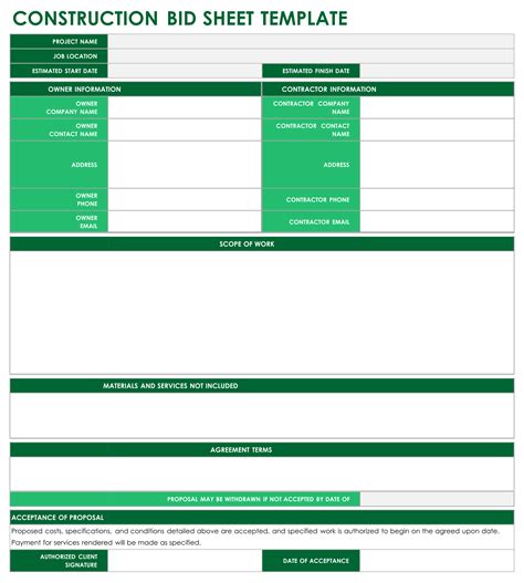 Bid Proposal Templates 10 Free Pdf Printables Printablee