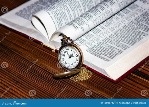 Pocket Watch With Book Background Stock Image Image Of Face Book