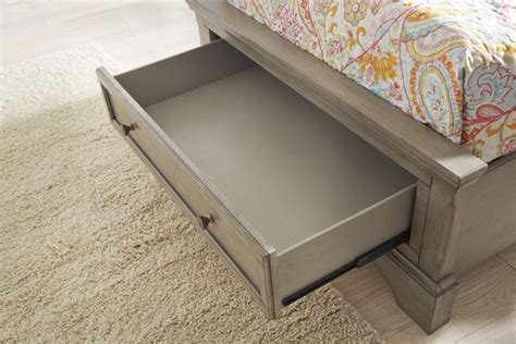 Signature Design By Ashley Lettner Light Gray Twin Storage Sleigh Bed
