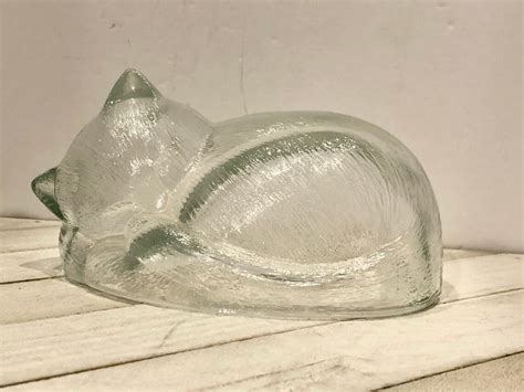 Clear Glass Cat Etsy
