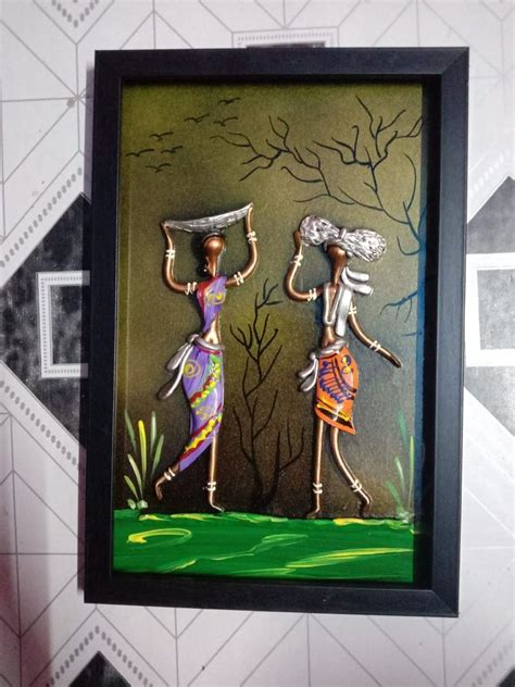Acrylic Multicolor Adivasi Photo Frame For Decoration Size 15x8 Inch