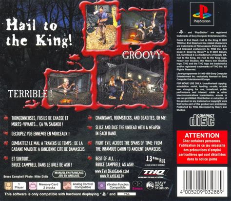 Evil Dead Hail To The King 2000 Playstation Box Cover Art Mobygames