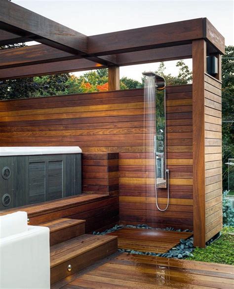 Natural Shower Area Design Ideas For A Comfortable Impression Outdoor Bathrooms Relaxing