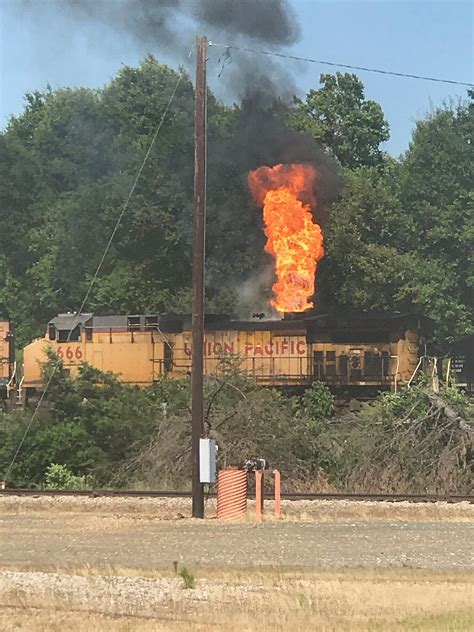 Train Engine Catches Fire In Liberty Eylau