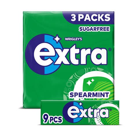 Extra Spearmint Sugarfree Chewing Gum Multipack 3 X 9 Pieces Chewing