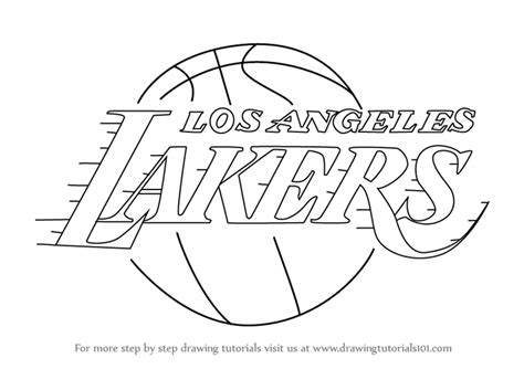 Step By Step How To Draw Los Angeles Lakers Logo Los Angeles Lakers Los
