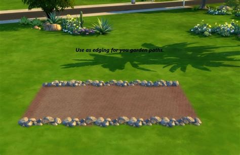 Natural Edging Ii Meandering Rock Border By Snowhaze At Mod The Sims