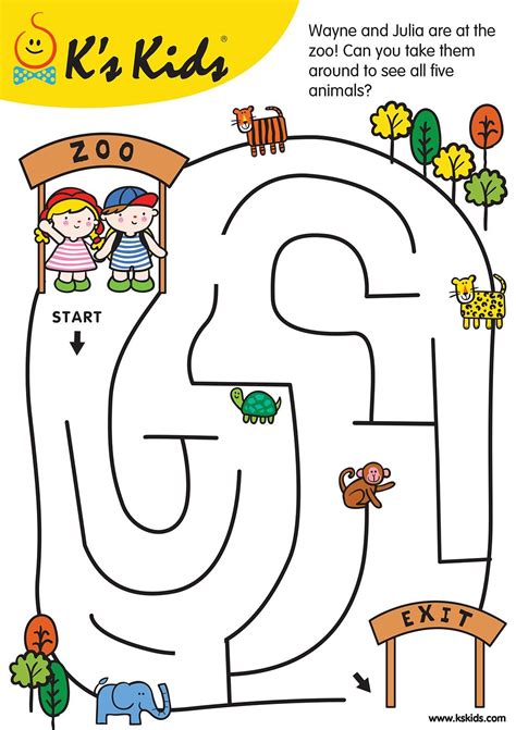 Maze Worksheet For Kindergarten