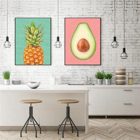 pineapple print tropical fruit wall art kitchen decor etsy kitchen wall art kitchen decor