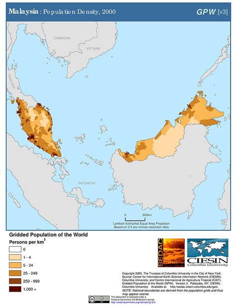 Malaysia population data has been obtained from open sources. Maps » Population Density Grid, v3: | SEDAC