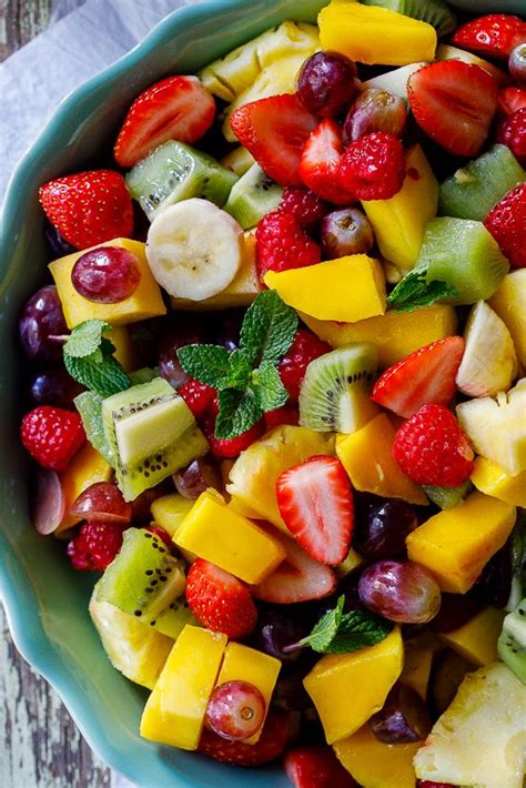 Summer Fruit Salad With Lime Mint Dressing Recipe Summer Salads