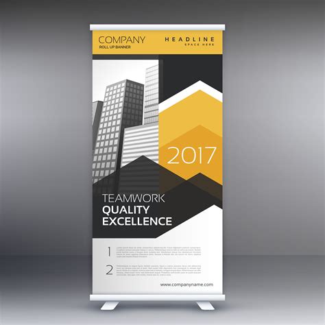 Roll Up Banner Stand Design Template Download Free Vector Art Stock