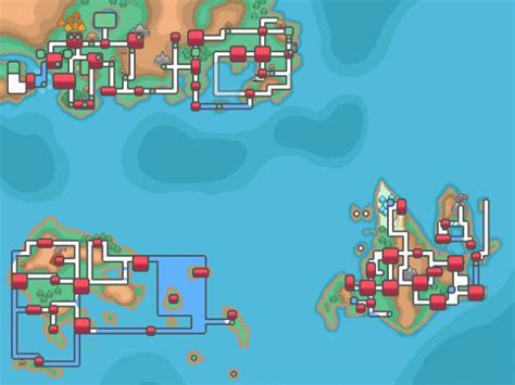 Kanto Johto Hoenn And Sinnoh Region Map Pokemon Design De Jogos