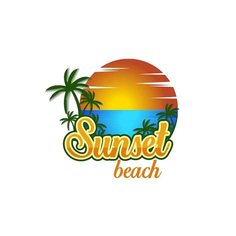 Premium Vector Sunset Beach Logo