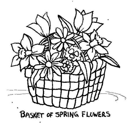 Put Spring Flowers In Basket Of Flowers Coloring Pages Best Place To