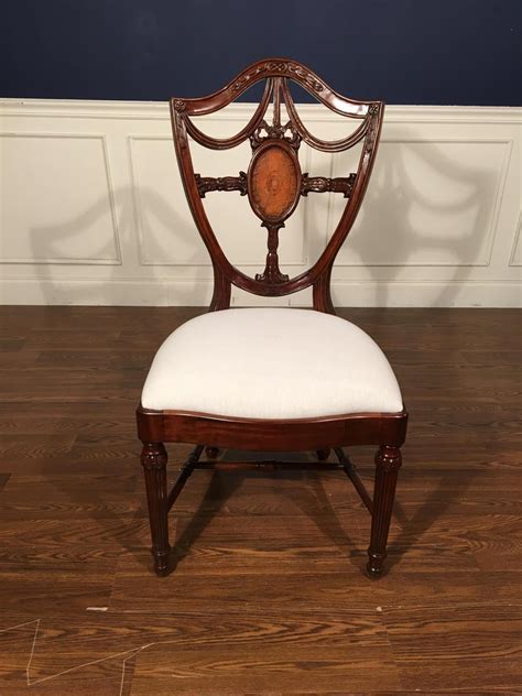 Hercules series black ladder back metal. Eight New Traditional Mahogany Inlaid Shieldback Dining ...