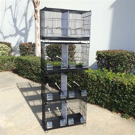 Set Of Stackable Breeding Bird Cage For Canary Finch Small Birds Flyline