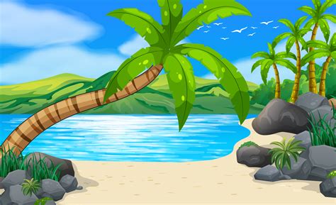 Check spelling or type a new query. Beach scene with coconut trees on land 447796 - Download ...