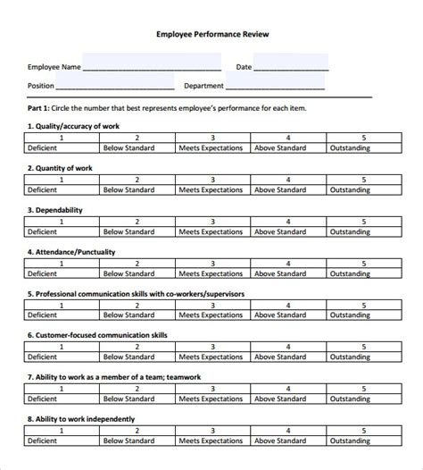 Any single section of music, consisting of phrases or other musical sections, we can call a. 9+ Employee Performance Review Templates | Sample Templates